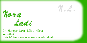 nora ladi business card